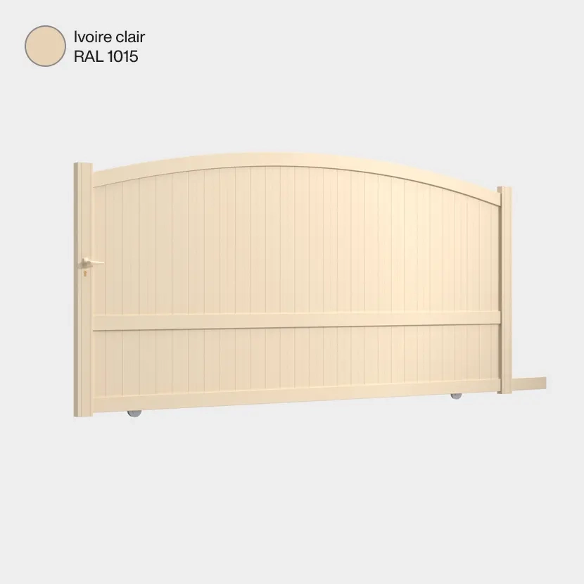 Portail aluminium: Portail coulissant Adelaide Ivoire clair RAL 1015