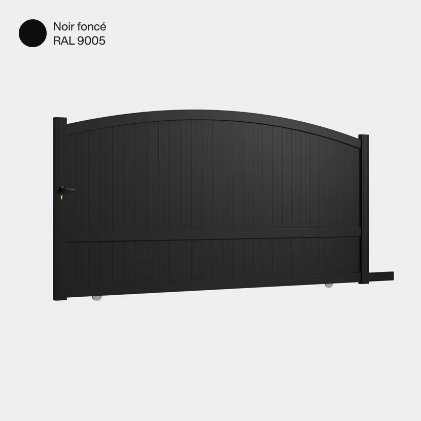 Portail aluminium: Portail coulissant Adelaide Noir fonce RAL 9005