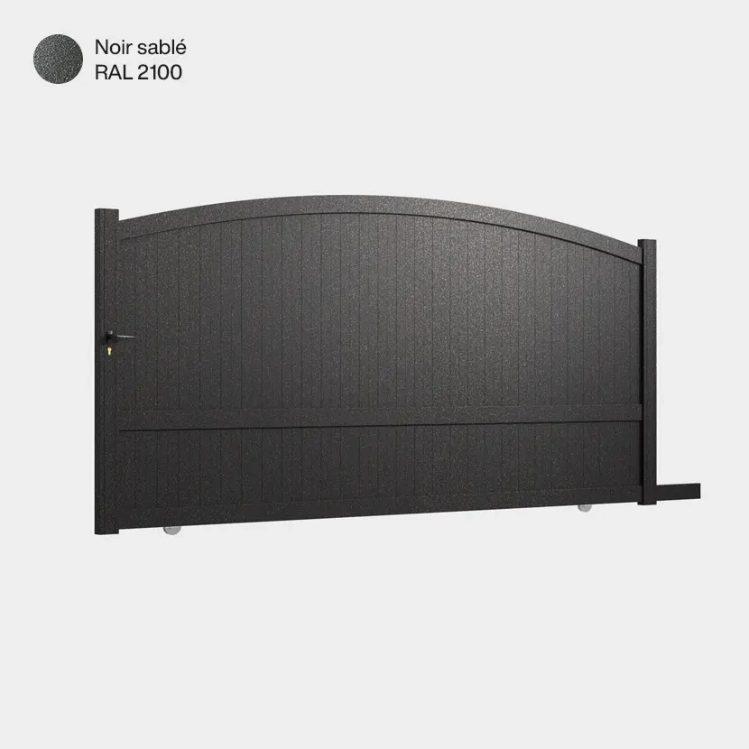 Portail aluminium: Portail coulissant Adelaide Noir sable RAL 2100