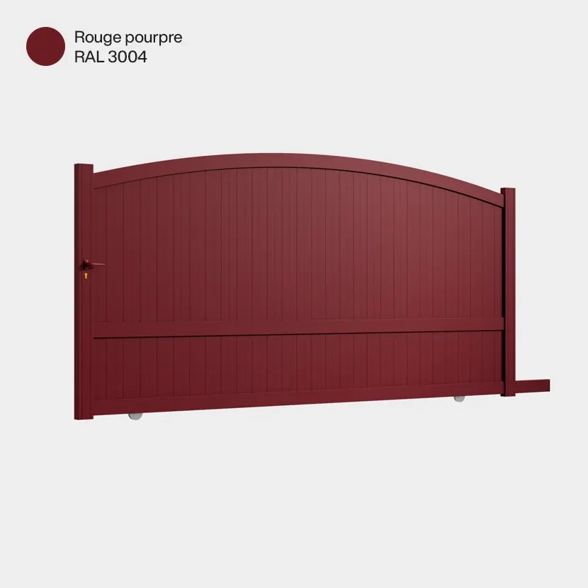 Portail aluminium: Portail coulissant Adelaide Rouge Pourpre RAL 3004