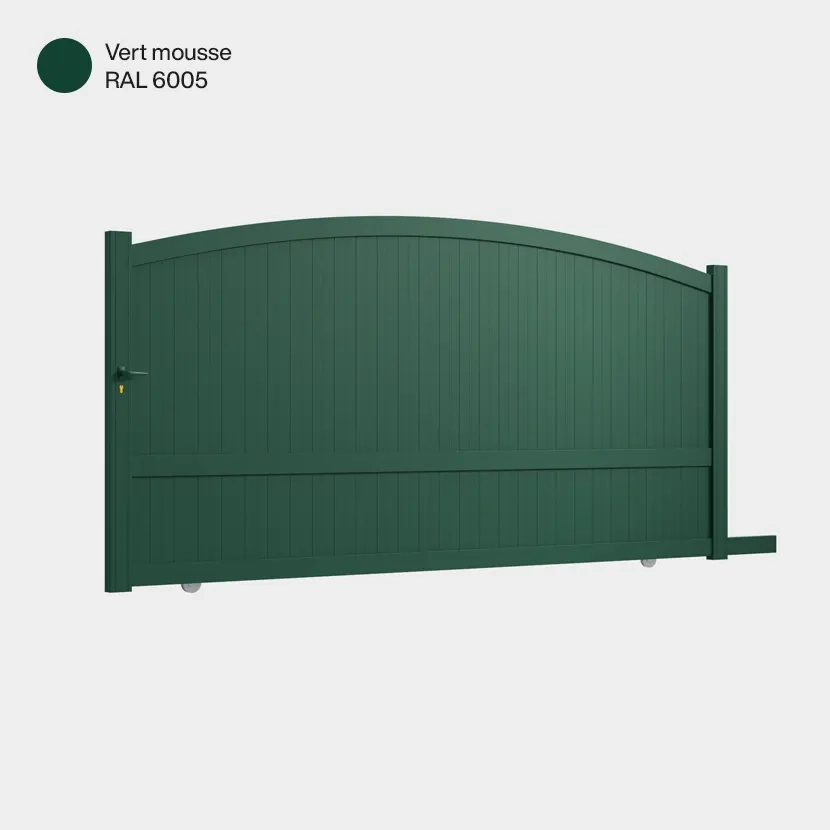 Portail aluminium: Portail coulissant Adelaide Vert mousse RAL 6005