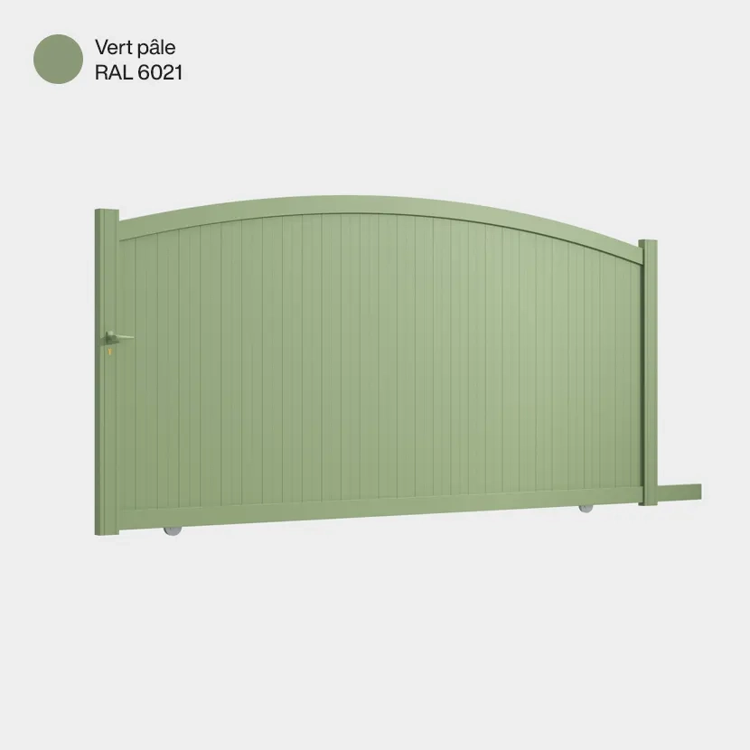 Portail aluminium: Portail coulissant Adelaide Vert pale RAL 6021