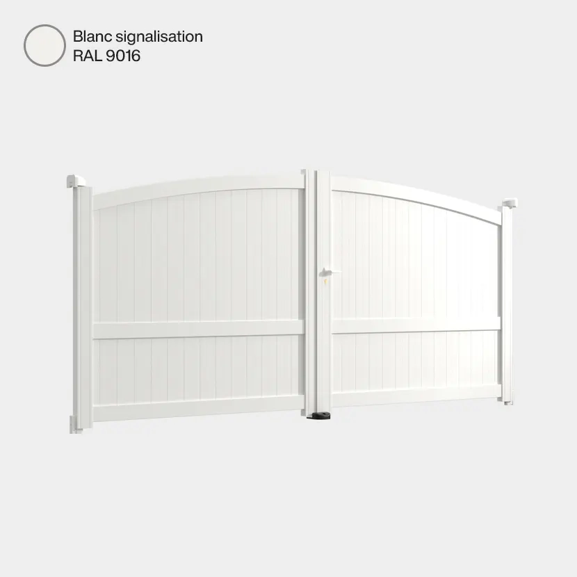 Portail aluminium: Portail double battant Adelaide Blanc signalisation RAL 9016