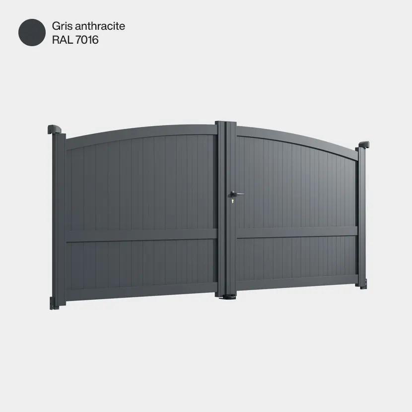 Portail aluminium: Portail double battant Adelaide Gris Anthracite RAL 7016