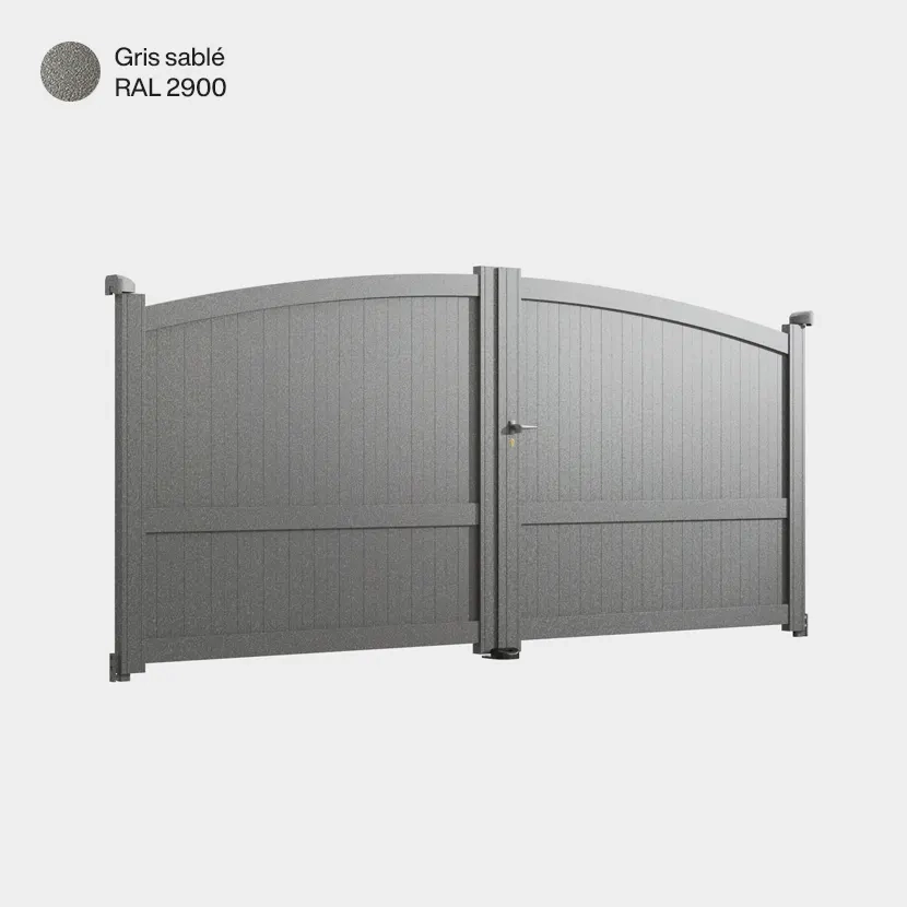 Portail aluminium: Portail double battant Adelaide Gris sable RAL 2900