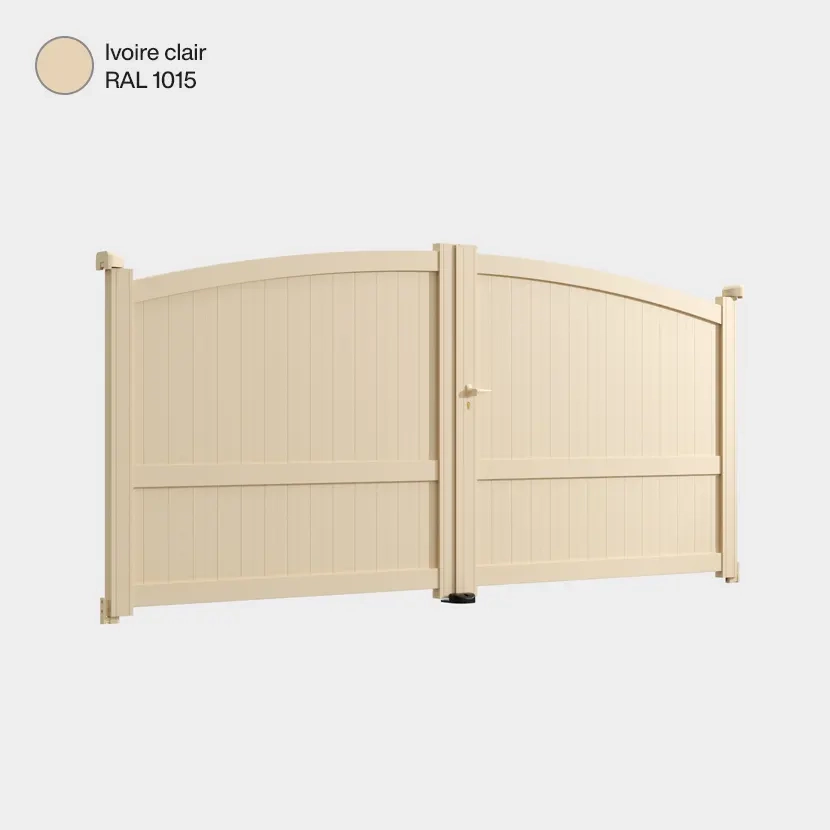 Portail aluminium: Portail double battant Adelaide Ivoire clair RAL 1015
