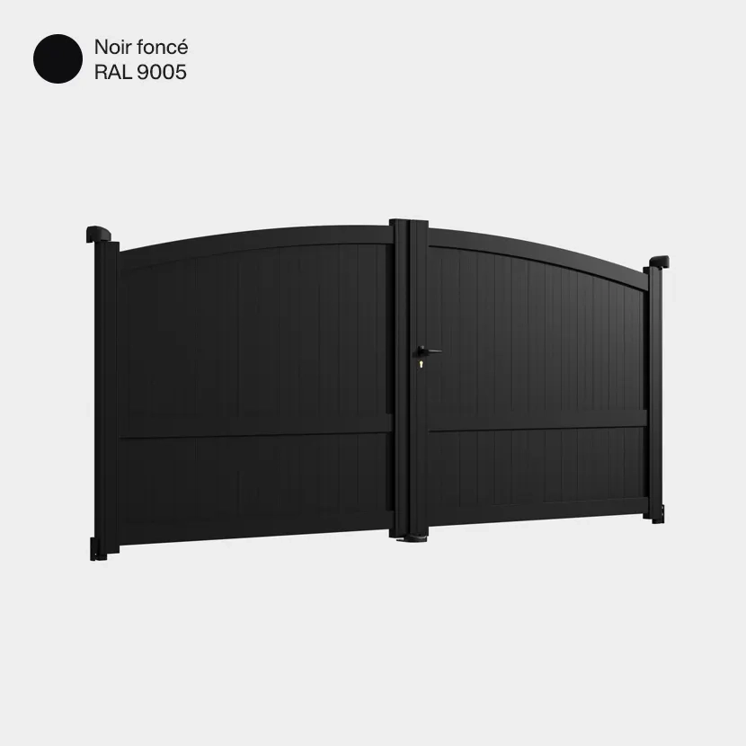 Portail aluminium: Portail double battant Adelaide Noir fonce RAL 9005