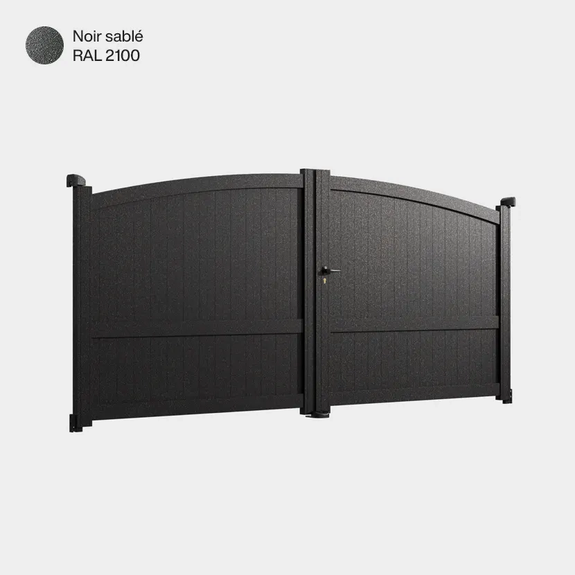Portail aluminium: Portail double battant Adelaide Noir sable RAL 2100