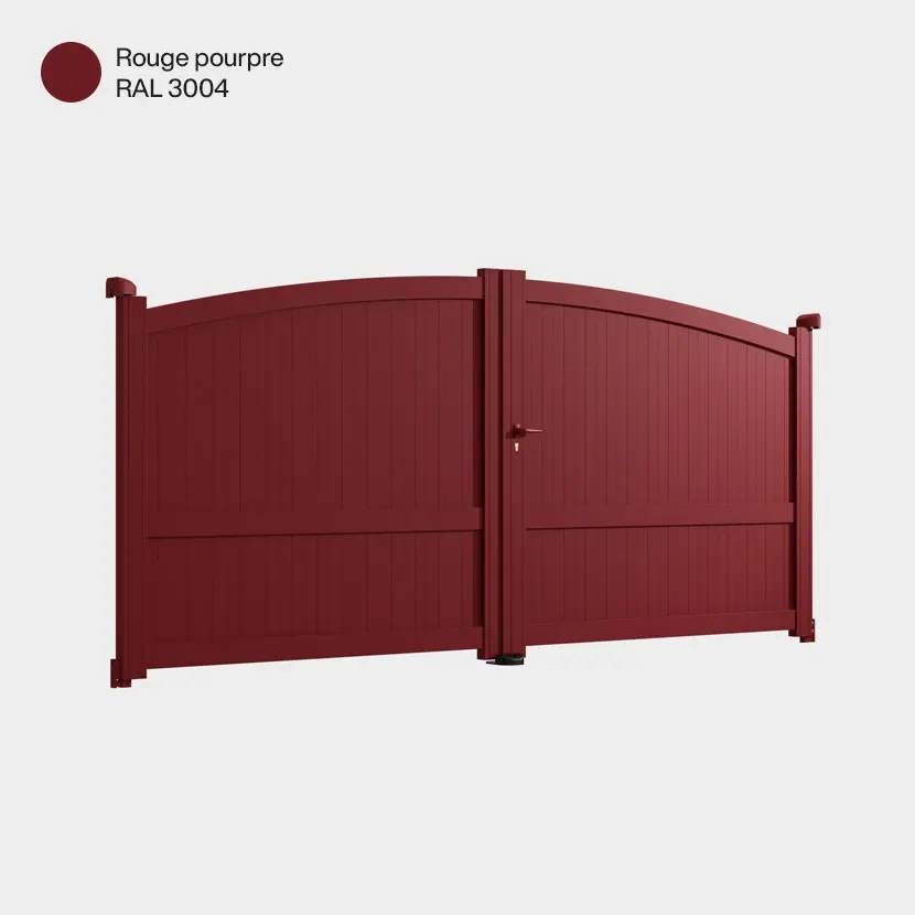 Portail aluminium: Portail double battant Adelaide Rouge Pourpre RAL 3004