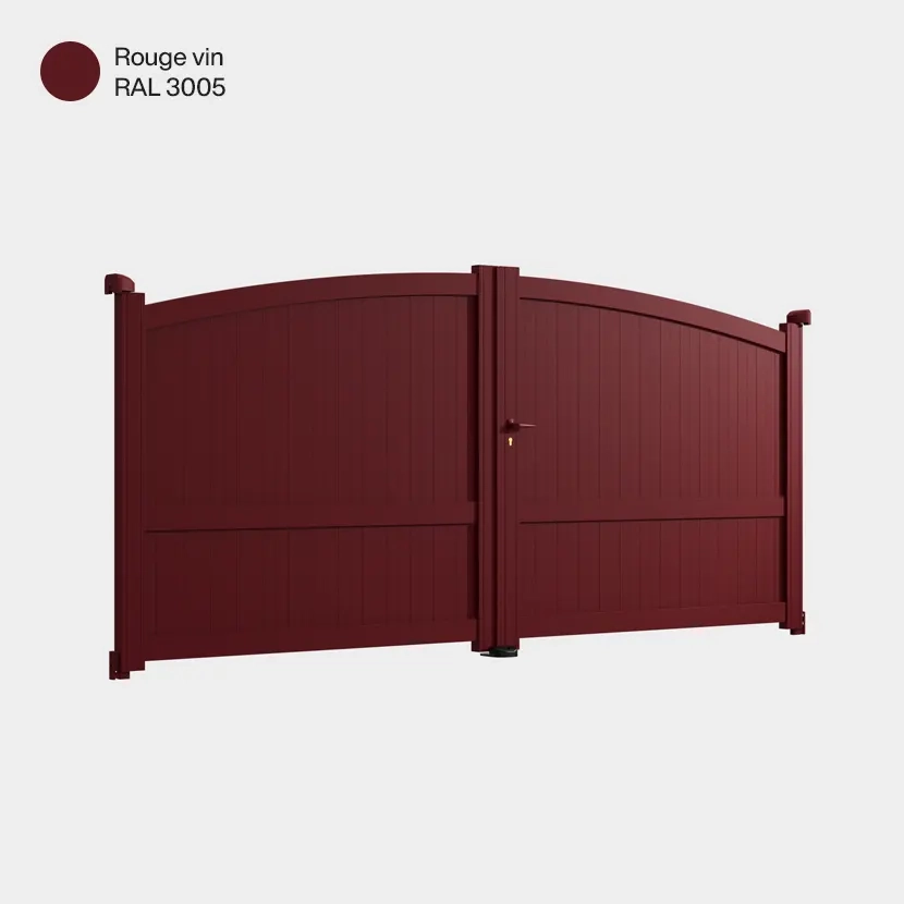 Portail aluminium: Portail double battant Adelaide Rouge Vin RAL 3005