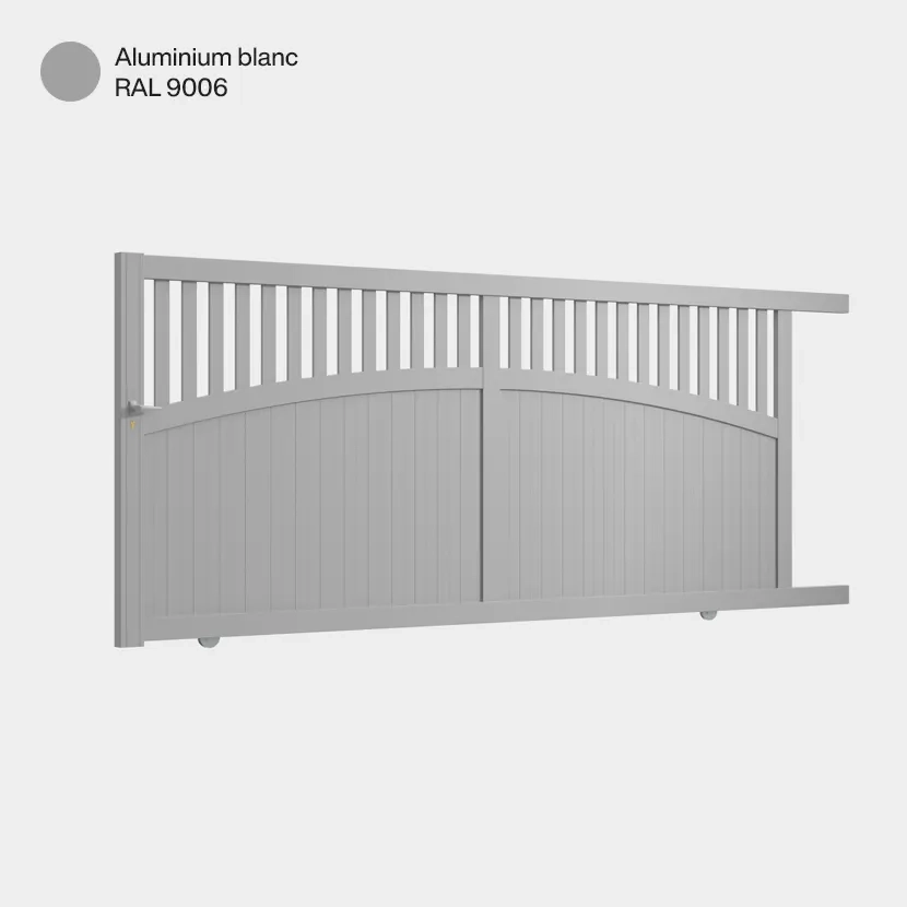 Portail aluminium: Portail coulissant Akaba Aluminium Blanc RAL 9006