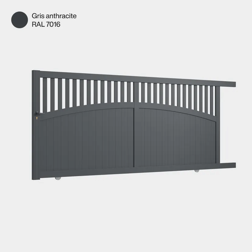 Portail aluminium: Portail coulissant Akaba Gris Anthracite RAL 7016