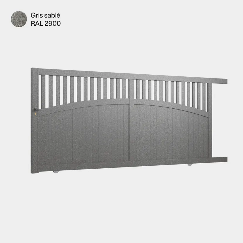 Portail aluminium: Portail coulissant Akaba Gris sable RAL 2900