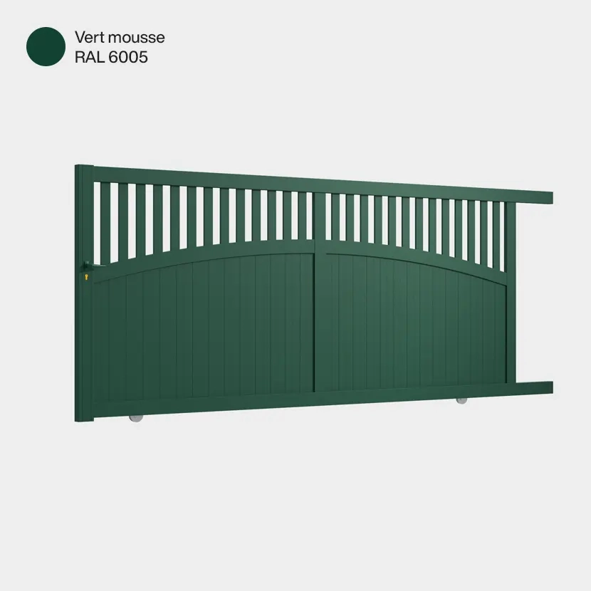 Portail aluminium: Portail coulissant Akaba Vert mousse RAL 6005