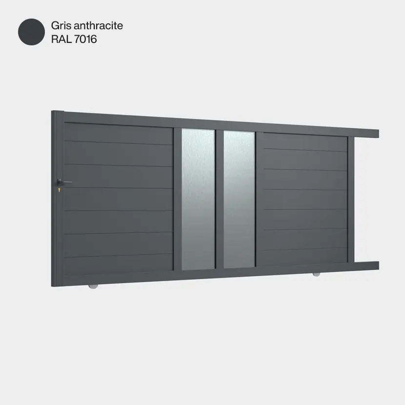 Portail coulissant Arca Gris Anthracite RAL 7016