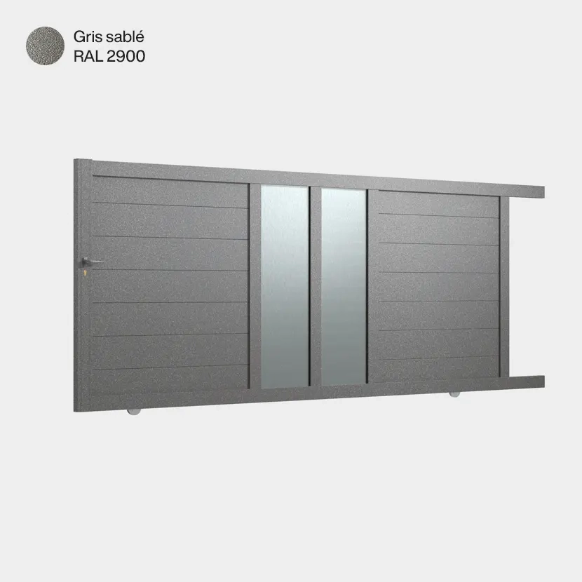 Portail coulissant Arca Gris sablé RAL 2900