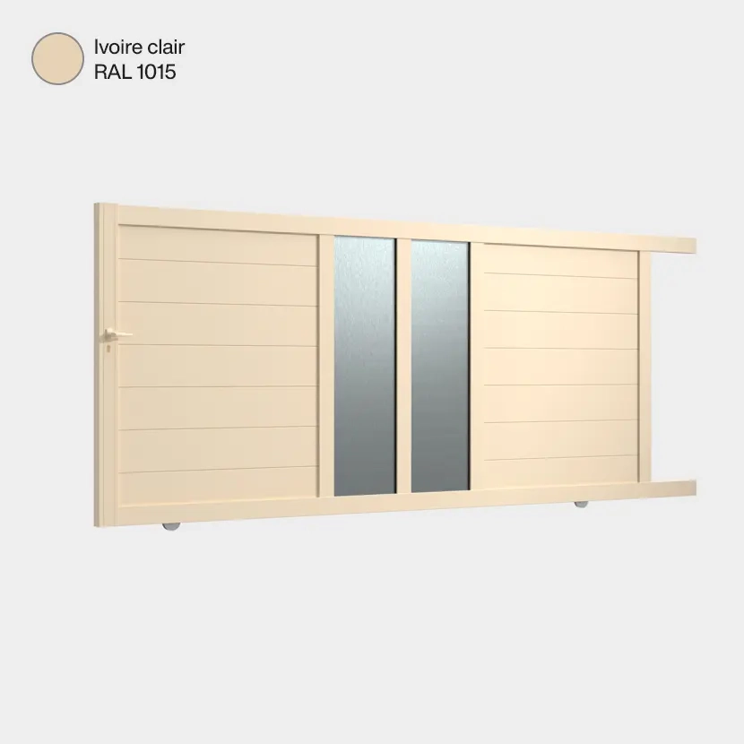 Portail coulissant Arca Ivoire Clair RAL 1015
