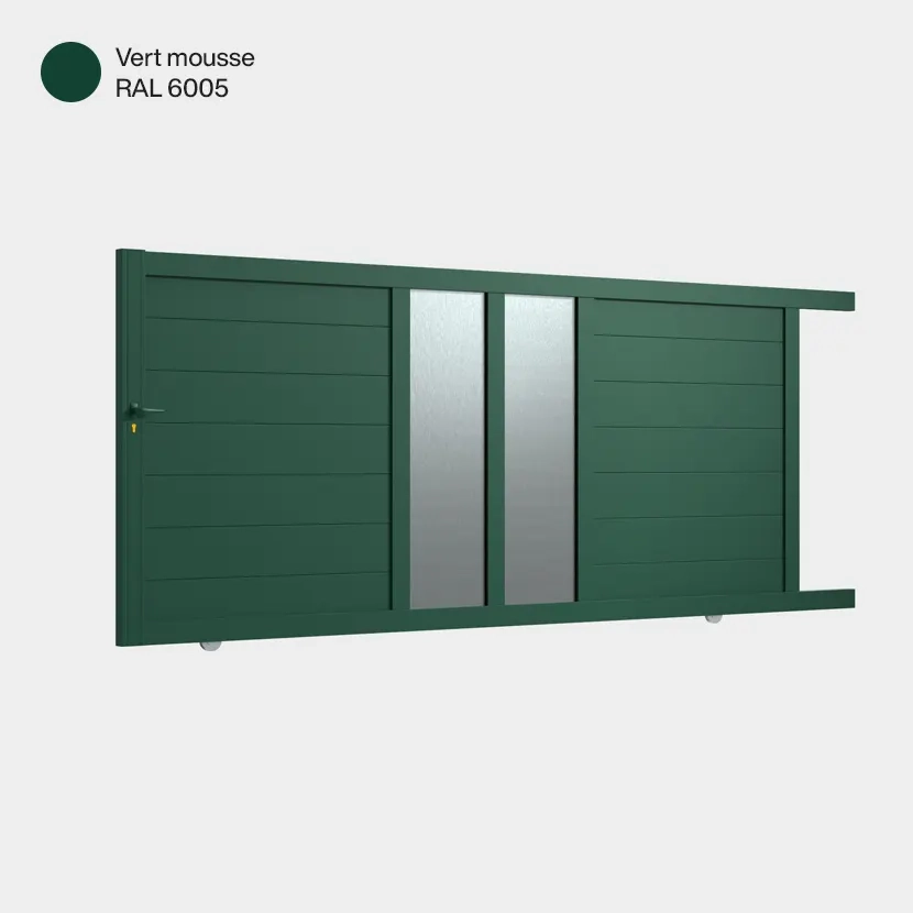 Portail coulissant Arca Vert Mousse RAL 6005