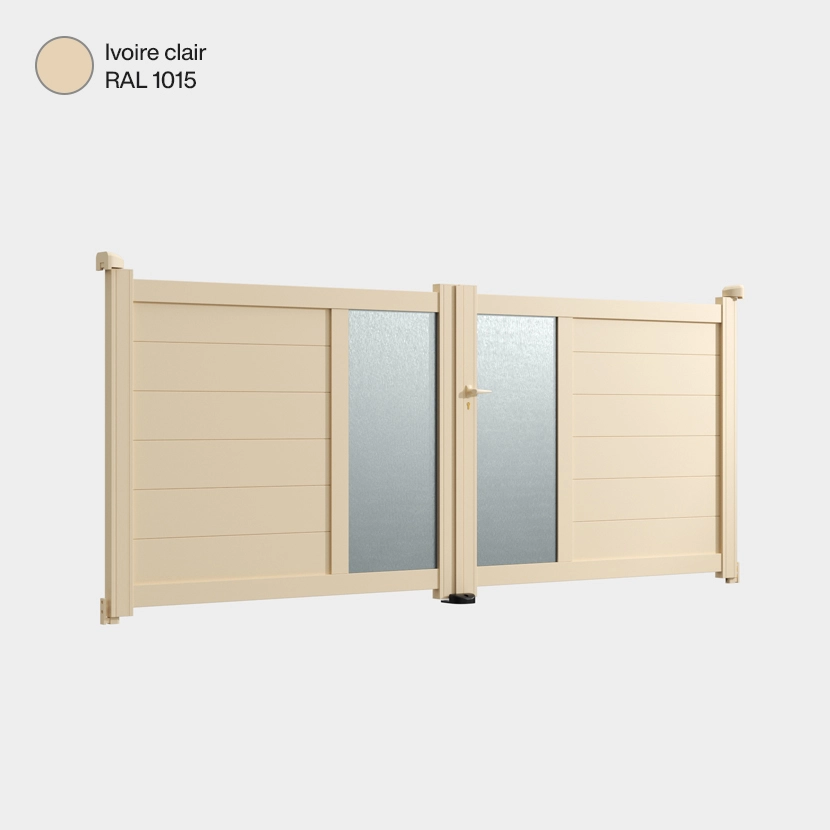 Portail double battant Arca Ivoire Clair RAL 1015