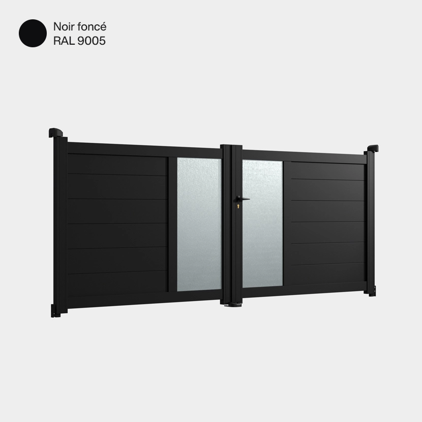 Portail double battant Arca Noir foncé RAL 9005