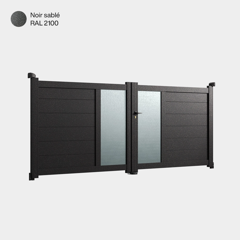 Portail double battant Arca Noir Sablé RAL 2100