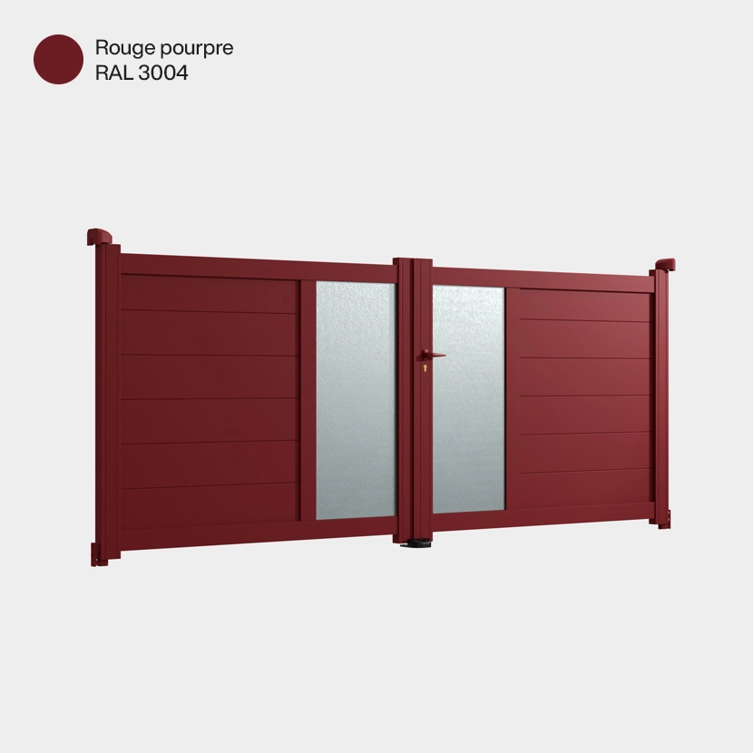Portail double battant Arca Rouge Pourpre RAL 3004