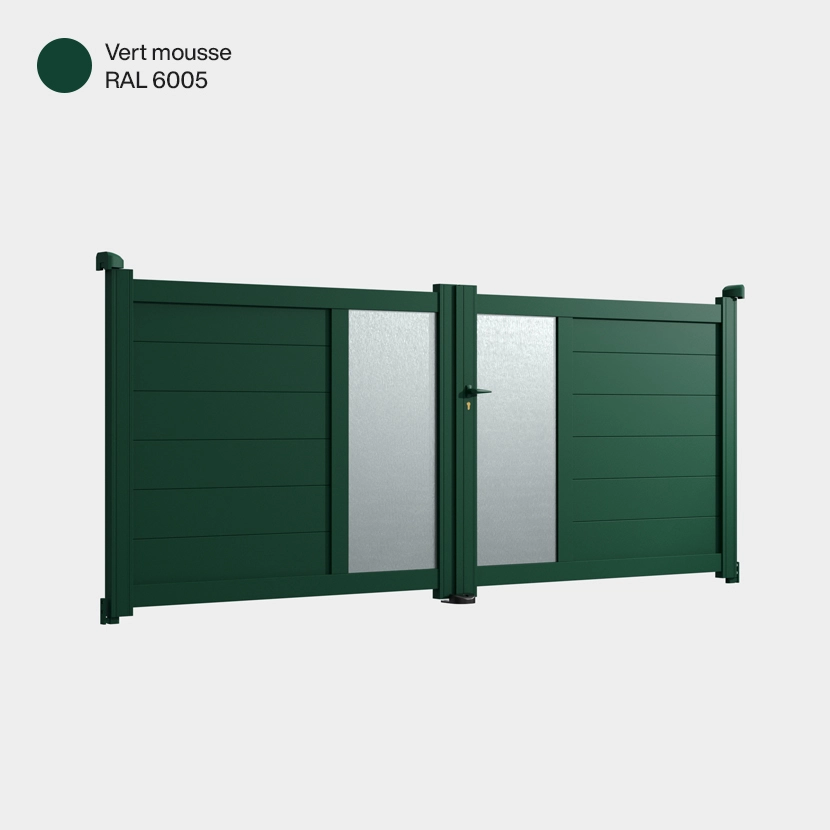 Portail double battant Arca Vert Mousse RAL 6005