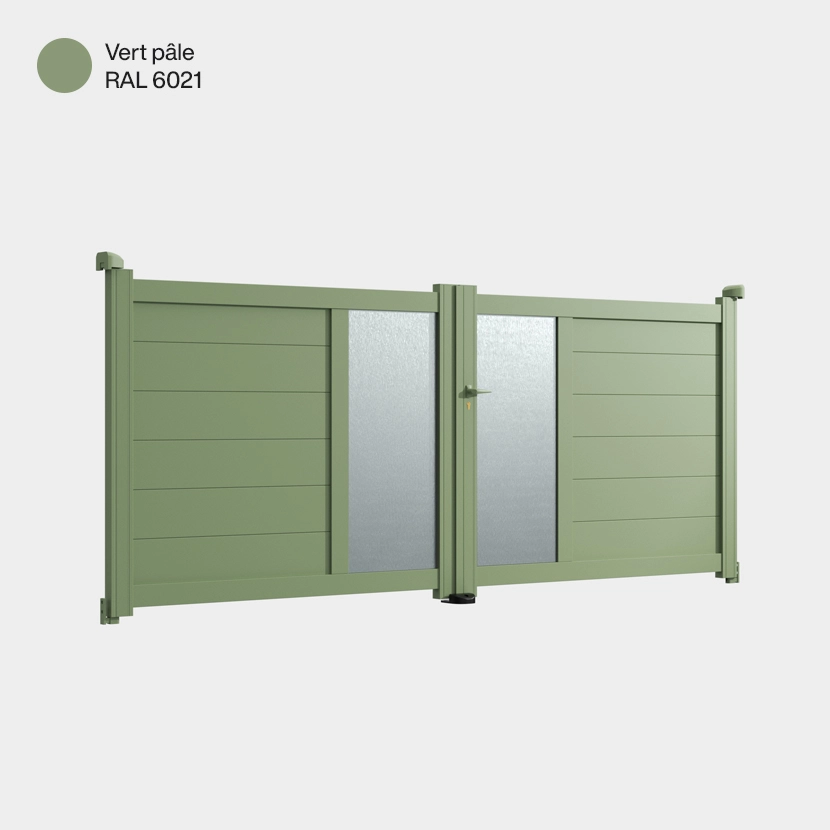 Portail double battant Arca Vert Pâle RAL 6021