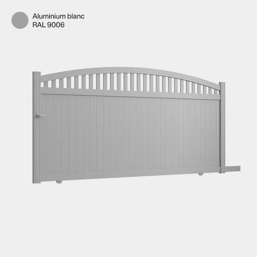 Portail aluminium: Portail coulissant Arrecife Aluminium Blanc RAL 9006