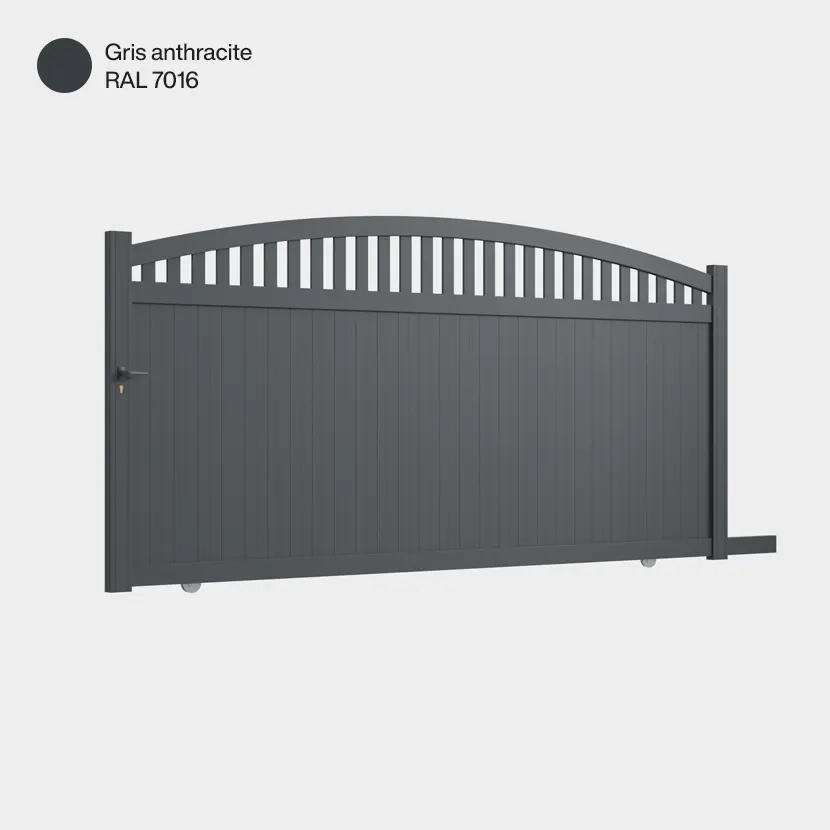 Portail aluminium: Portail coulissant Arrecife Gris Anthracite RAL 7016
