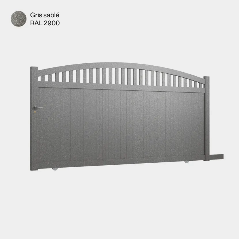 Portail aluminium: Portail coulissant Arrecife Gris sable RAL 2900