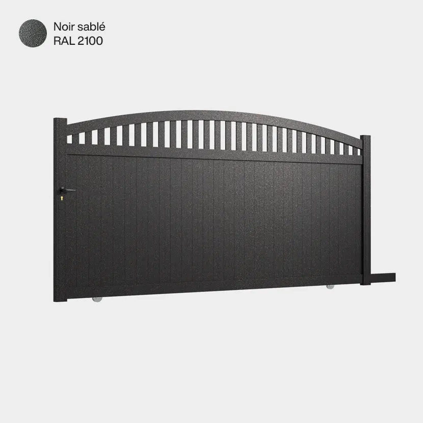 Portail aluminium: Portail coulissant Arrecife Noir sable RAL 2100