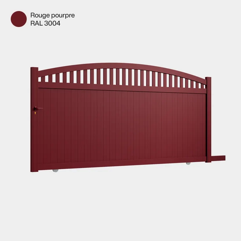 Portail aluminium: Portail coulissant Arrecife Rouge Pourpre RAL 3004