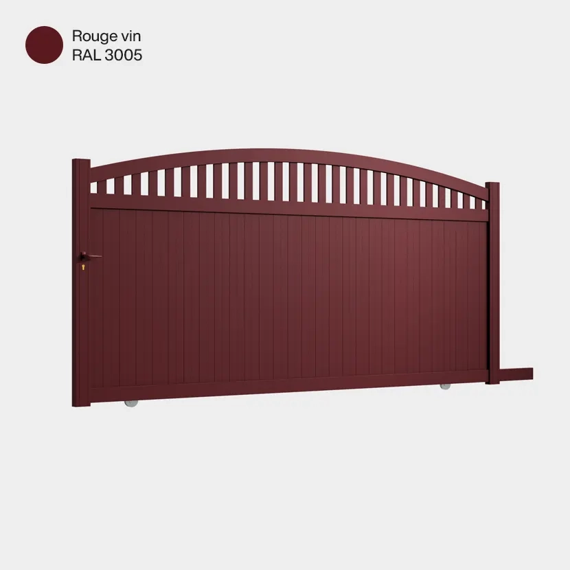Portail aluminium: Portail coulissant Arrecife Rouge Vin RAL 3005