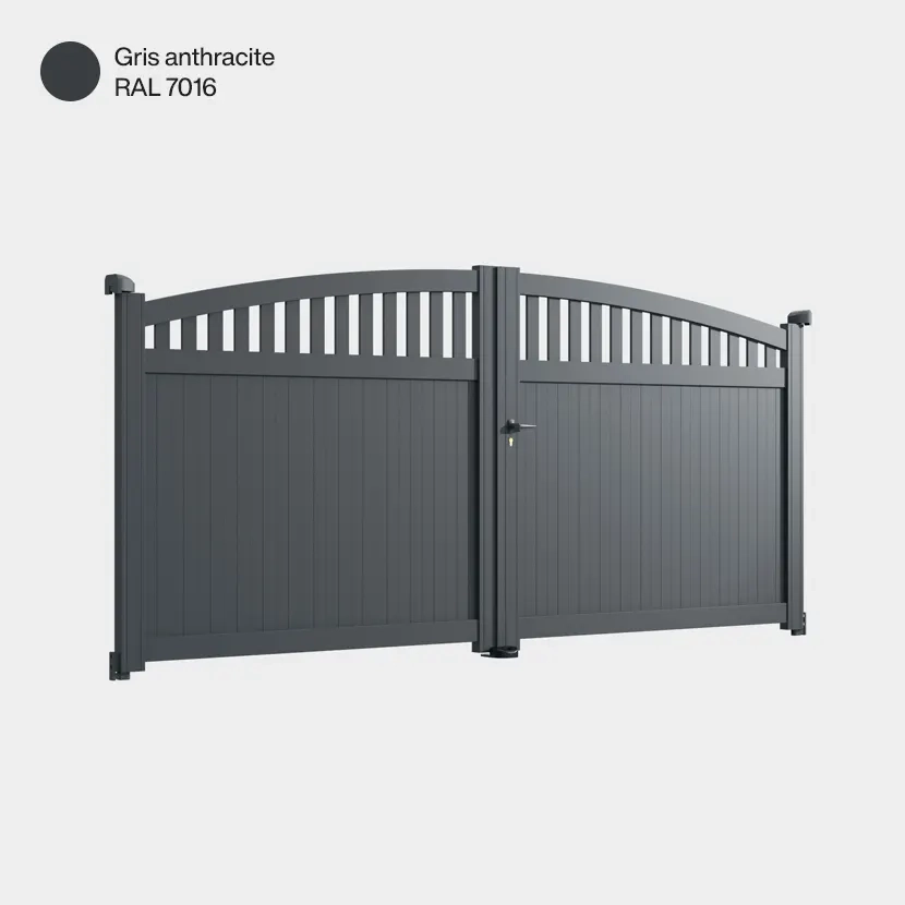 Portail aluminium: Portail double battant Arrecife Gris Anthracite RAL 7016