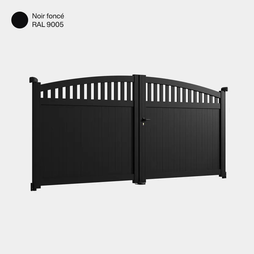 Portail aluminium: Portail double battant Arrecife Noir fonce RAL 9005