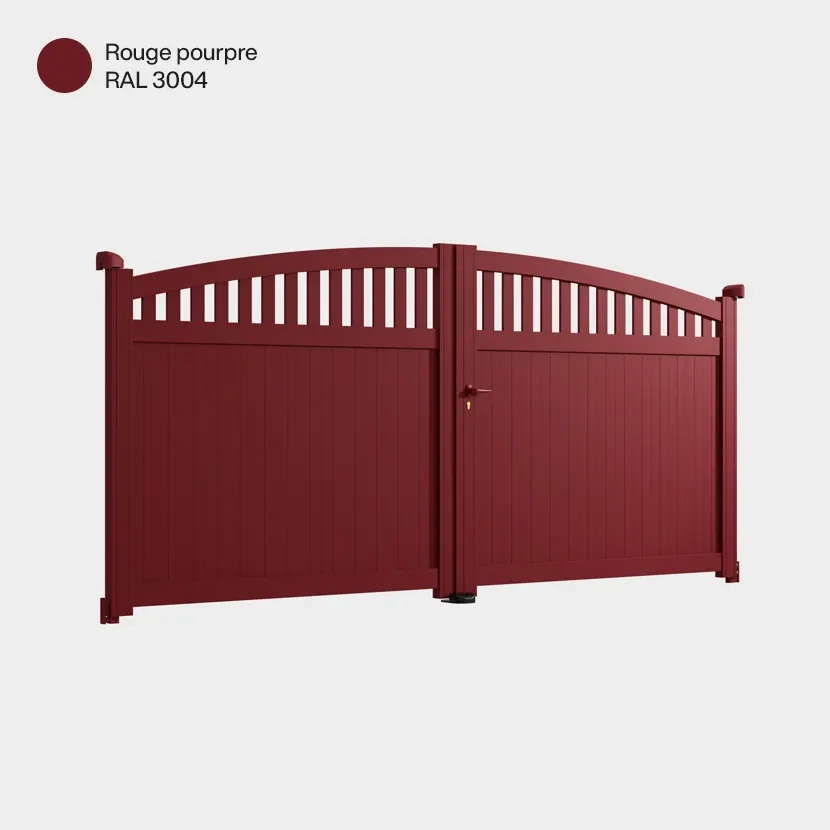 Portail aluminium: Portail double battant Arrecife Rouge Pourpre RAL 3004