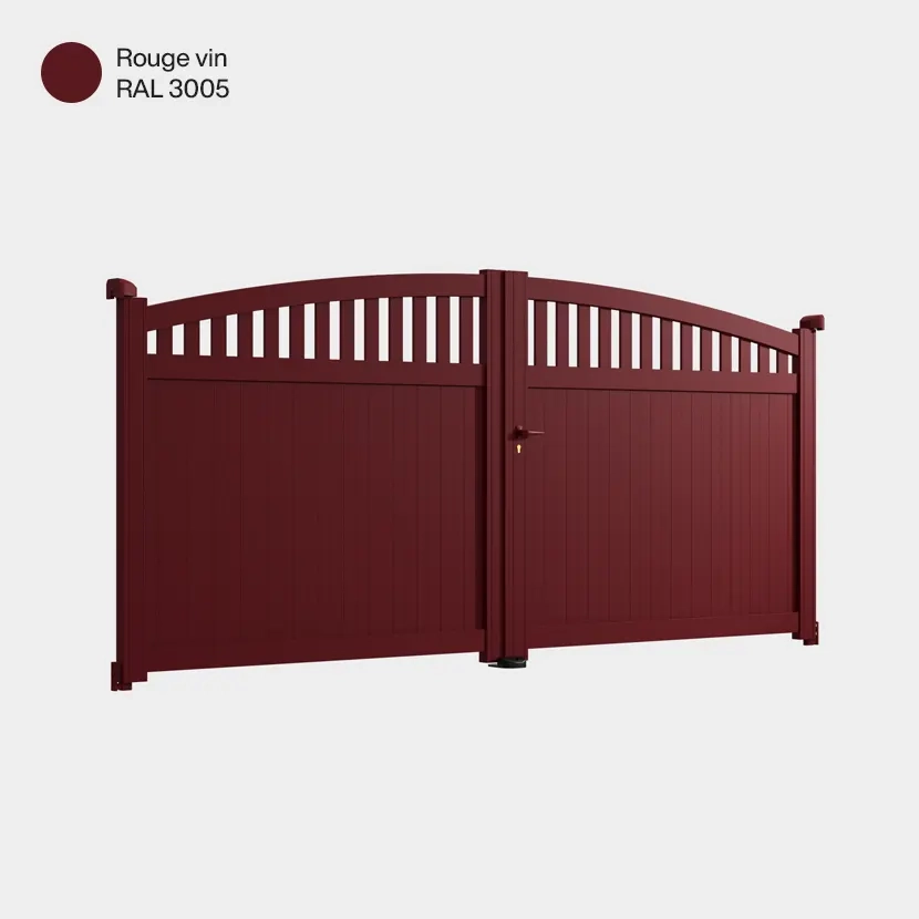 Portail aluminium: Portail double battant Arrecife Rouge Vin RAL 3005