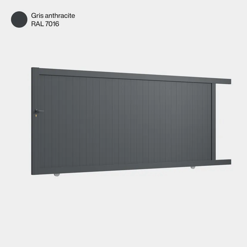 Portail aluminium: Portail coulissant Athenia Gris Anthracite RAL 7016