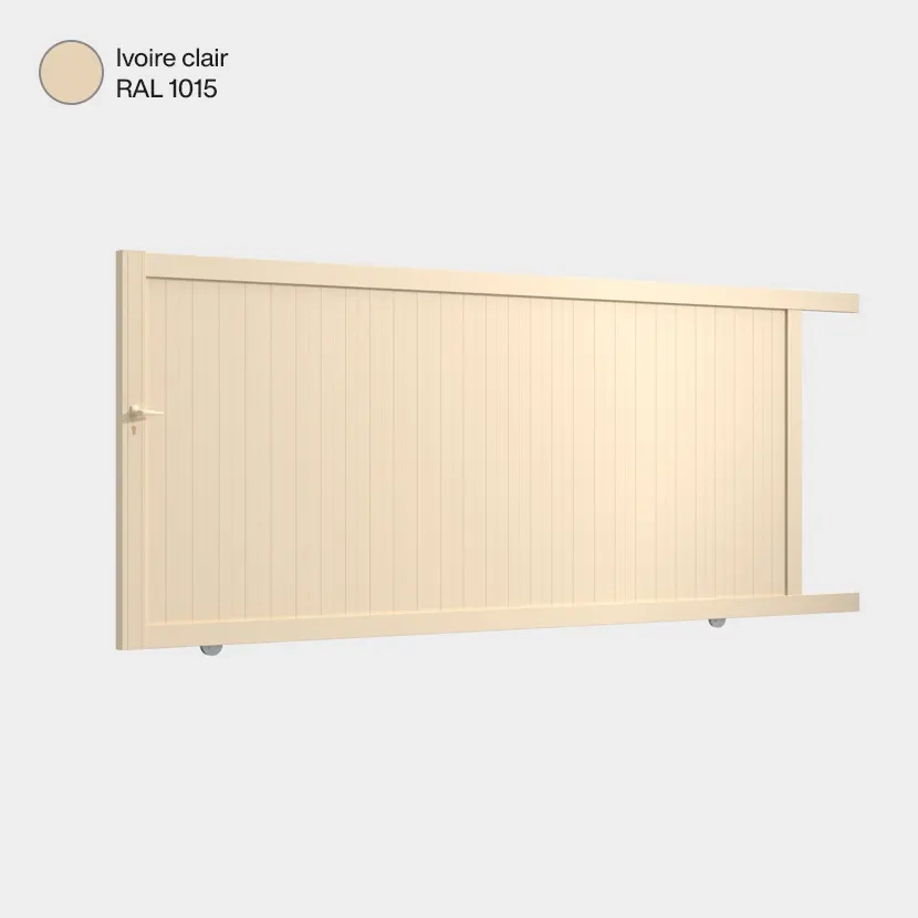Portail aluminium: Portail coulissant Athenia Ivoire clair RAL 1015