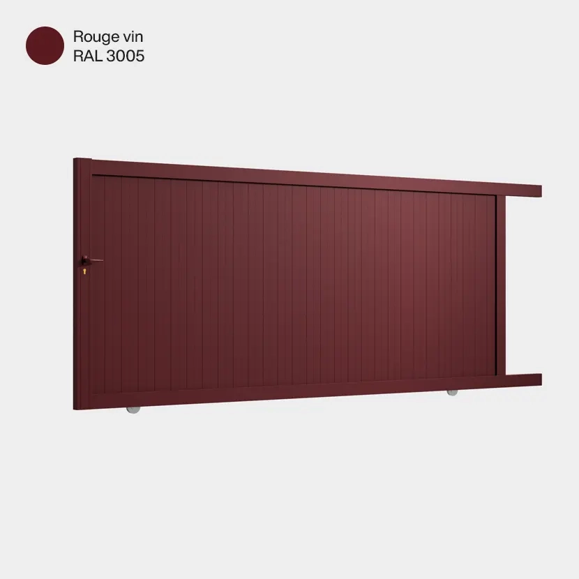 Portail aluminium: Portail coulissant Athenia Rouge Vin RAL 3005