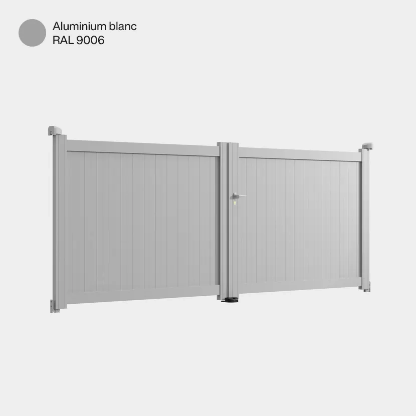 Portail aluminium: Portail double battant Athenia Aluminium Blanc RAL 9006