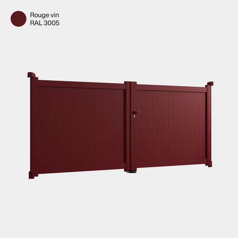 Portail aluminium: Portail double battant Athenia Rouge Vin RAL 3005
