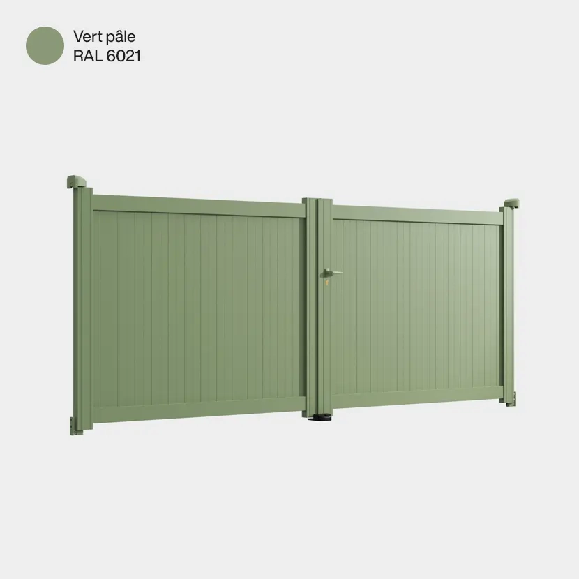 Portail aluminium: Portail double battant Athenia Vert pale RAL 6021