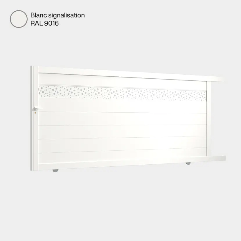Portail coulissant Bale Blanc Signalisation RAL 9016
