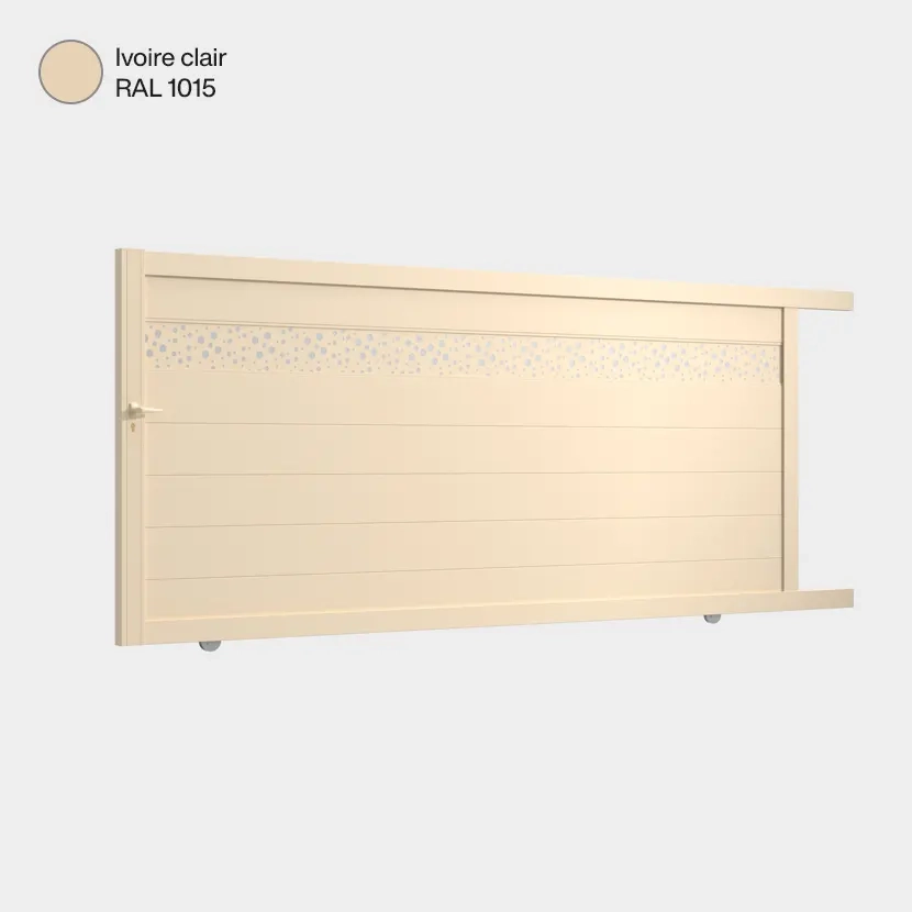 Portail coulissant Bale Ivoire Clair RAL 1015