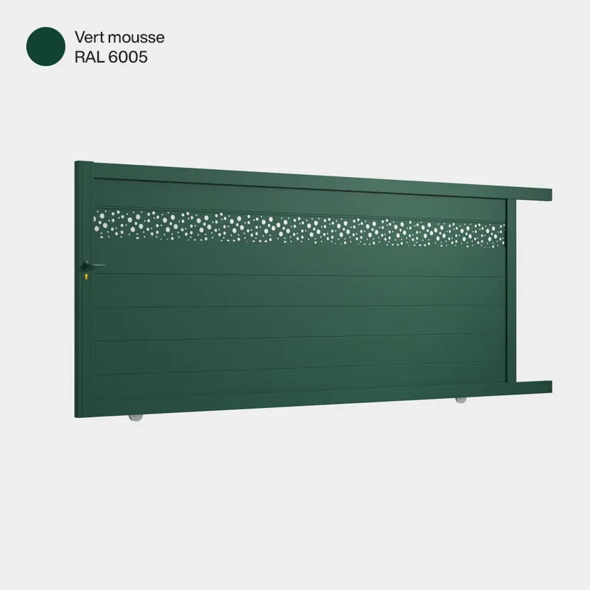 Portail coulissant Bale Vert Mousse RAL 6005