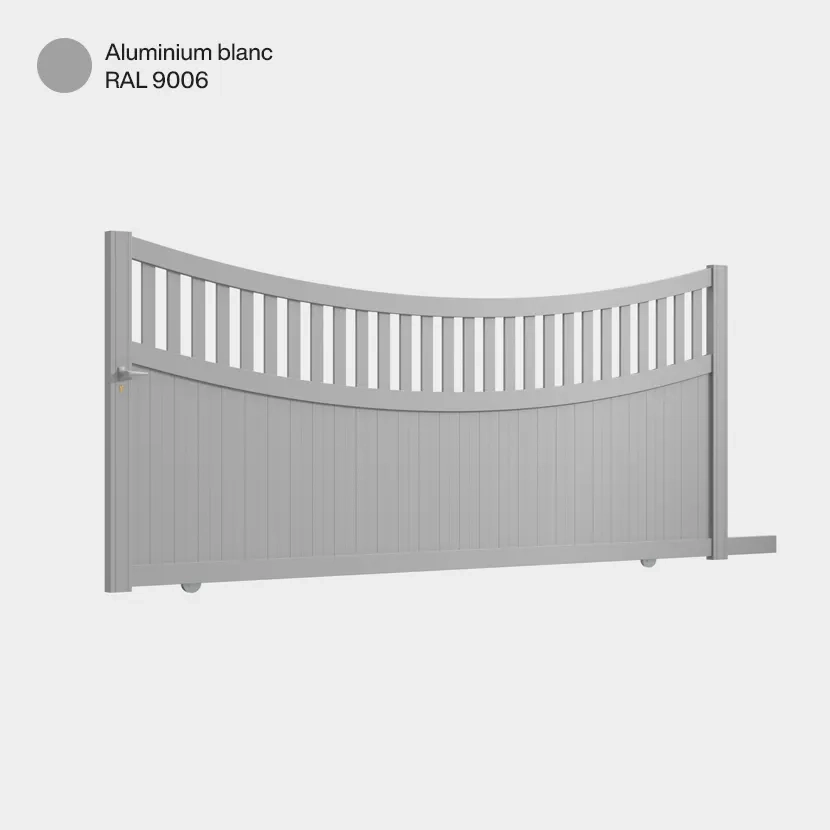 Portail aluminium: Portail coulissant Benares Aluminium Blanc RAL 9006