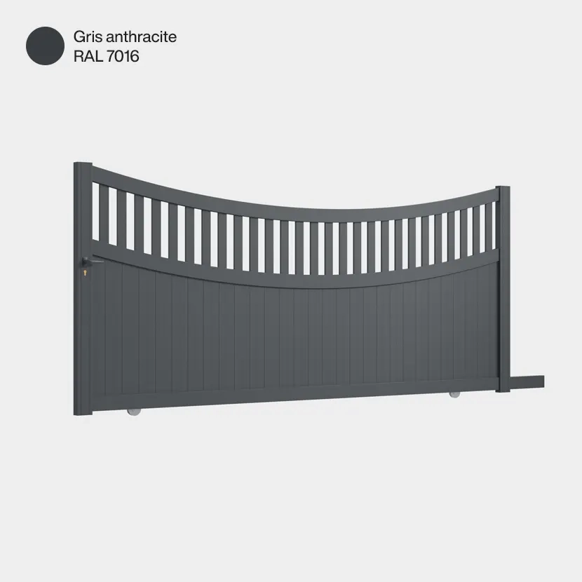 Portail aluminium: Portail coulissant Benares Gris Anthracite RAL 7016