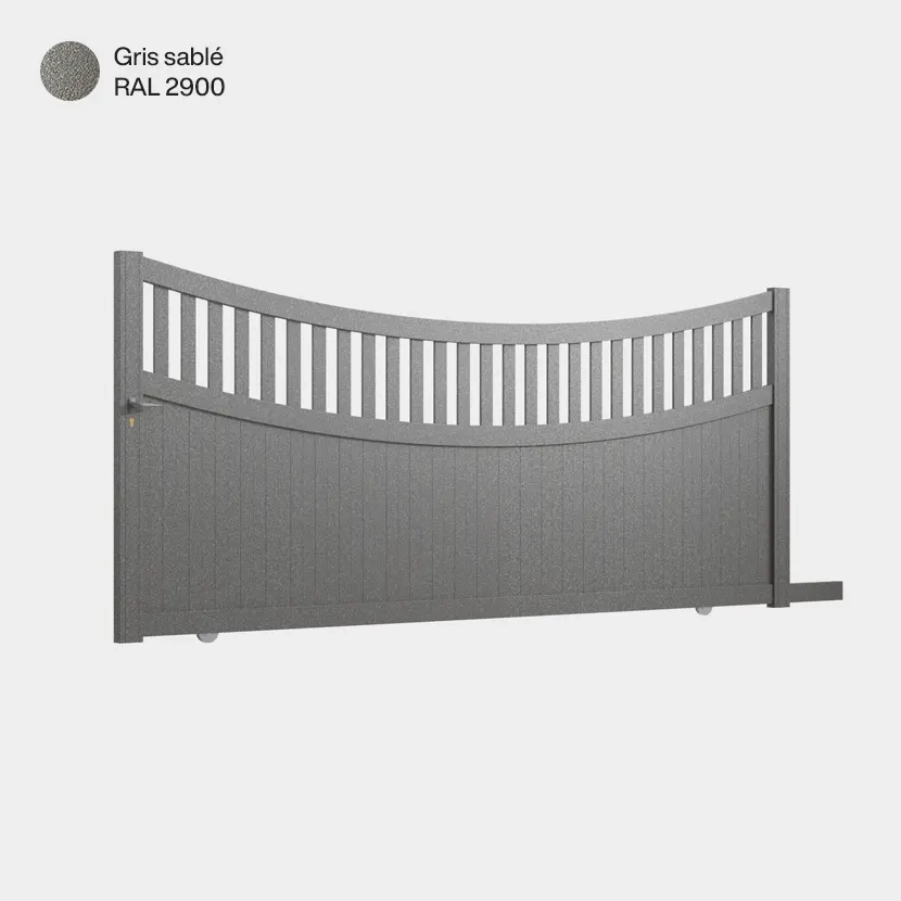 Portail aluminium: Portail coulissant Benares Gris sable RAL 2900